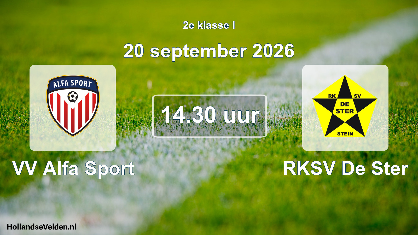 Geplande wedstrijd: VV Alfa Sport - RKSV De Ster (20 september 2026)
