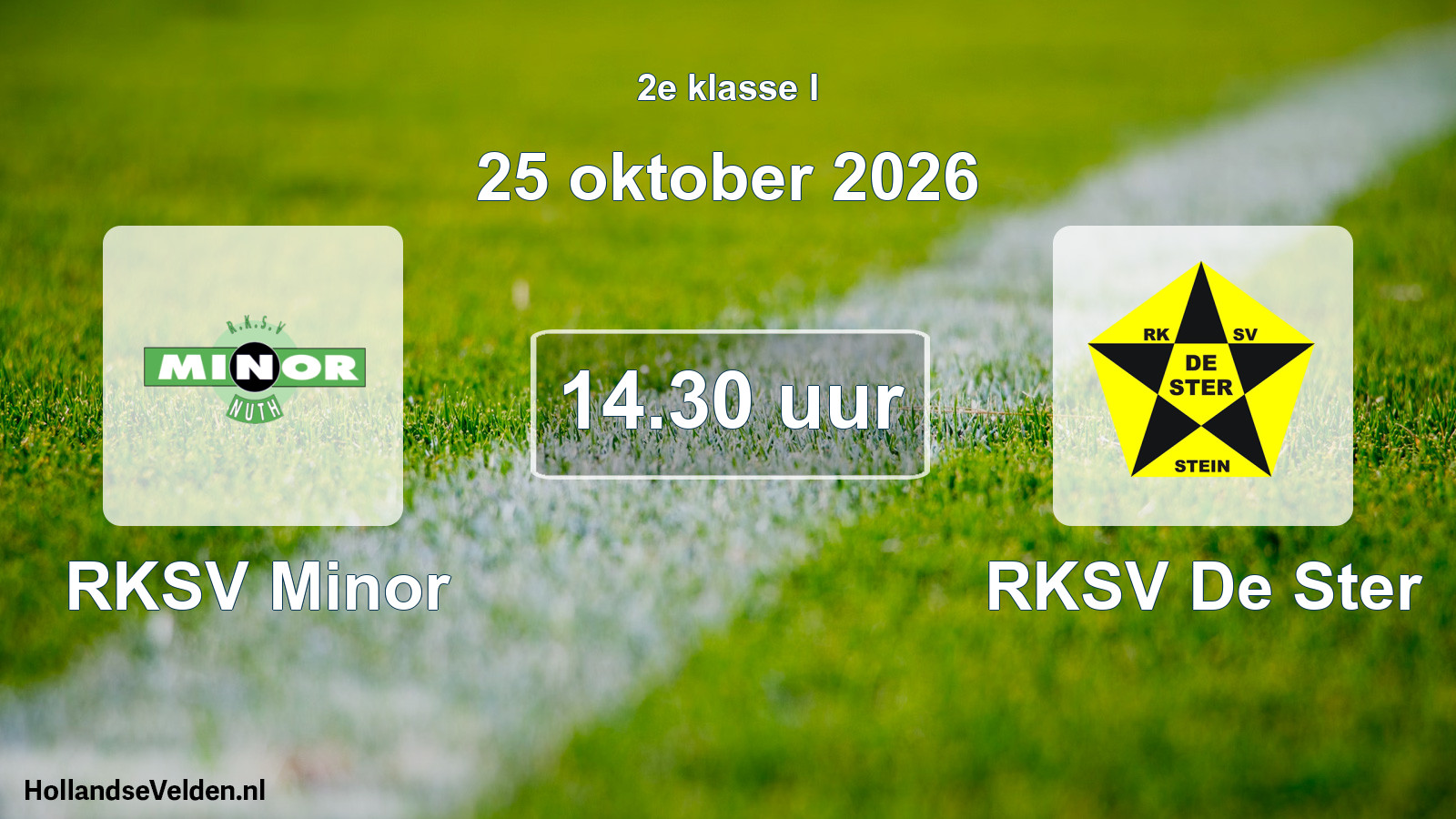 Geplande wedstrijd: RKSV Minor - RKSV De Ster (25 oktober 2026)