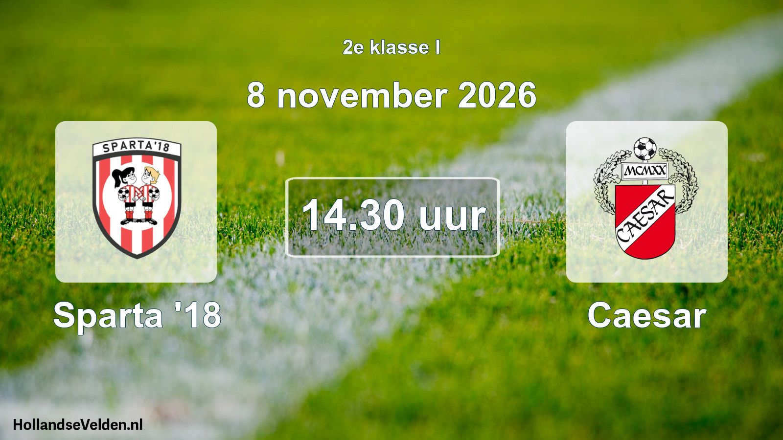 Geplande wedstrijd: Sparta '18 - Caesar (8 november 2026)