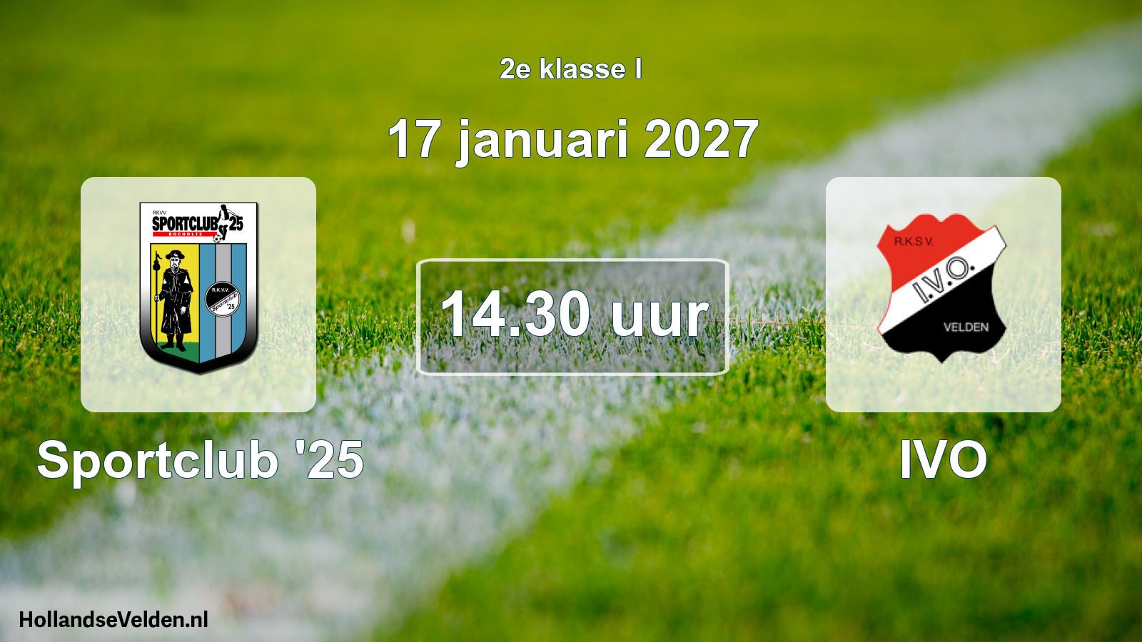 Geplande wedstrijd: Sportclub '25 - IVO (17 januari 2027)