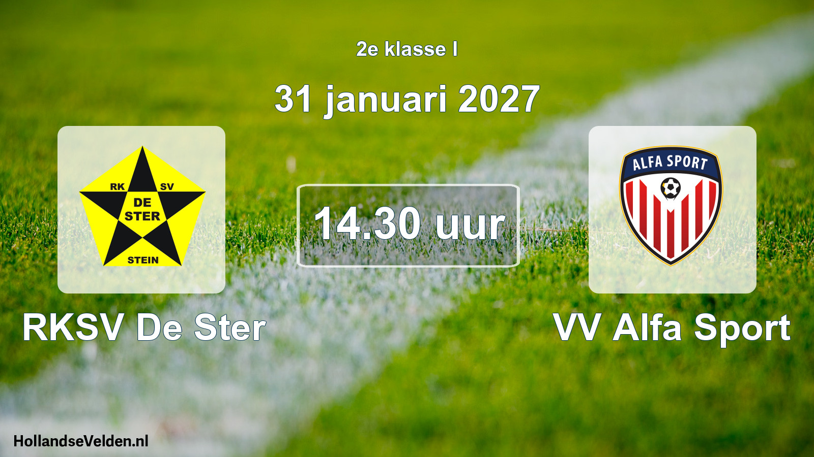 Geplande wedstrijd: RKSV De Ster - VV Alfa Sport (31 januari 2027)