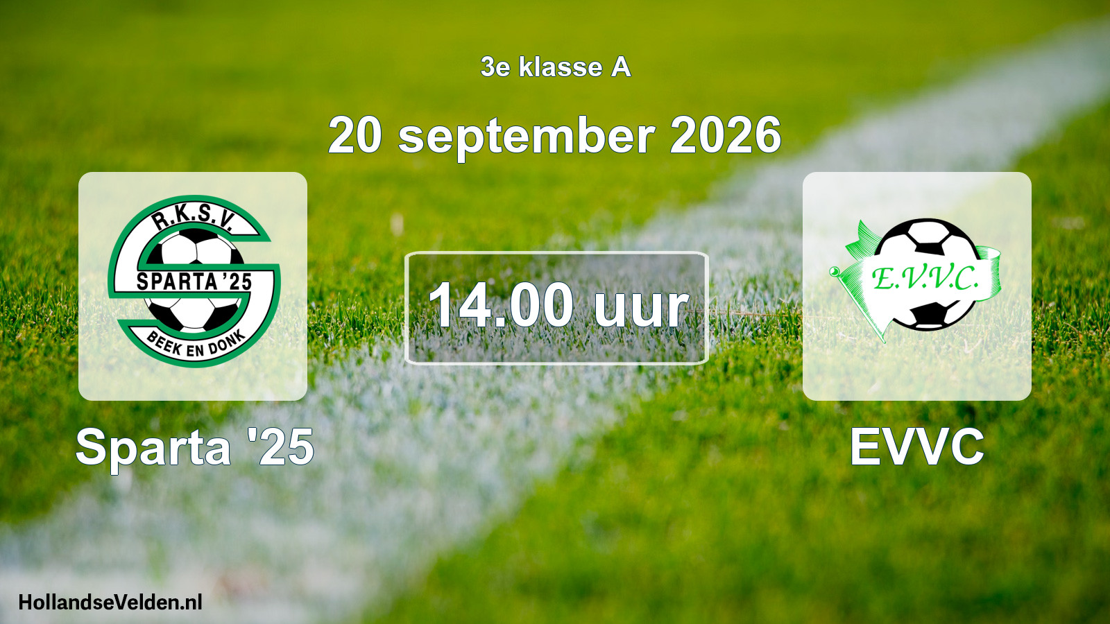 Geplande wedstrijd: Sparta '25 - EVVC (20 september 2026)