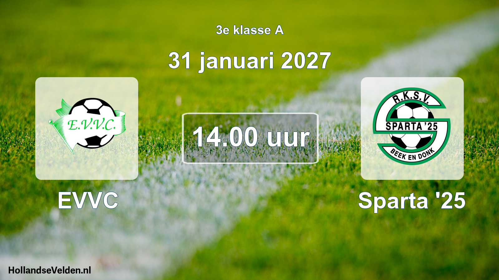 Geplande wedstrijd: EVVC - Sparta '25 (31 januari 2027)