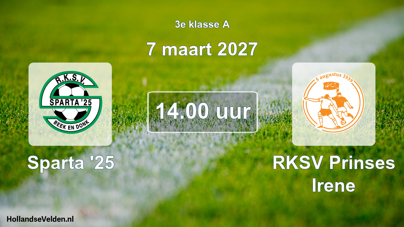 Geplande wedstrijd: Sparta '25 - RKSV Prinses Irene (7 maart 2027)