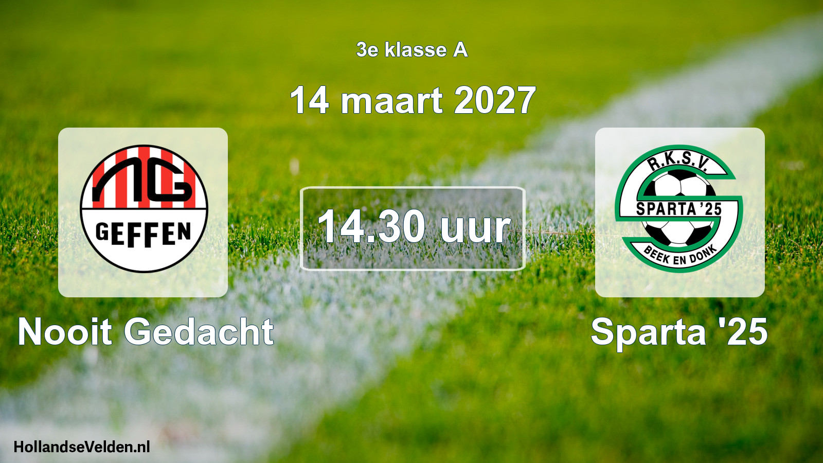 Geplande wedstrijd: Nooit Gedacht - Sparta '25 (14 maart 2027)