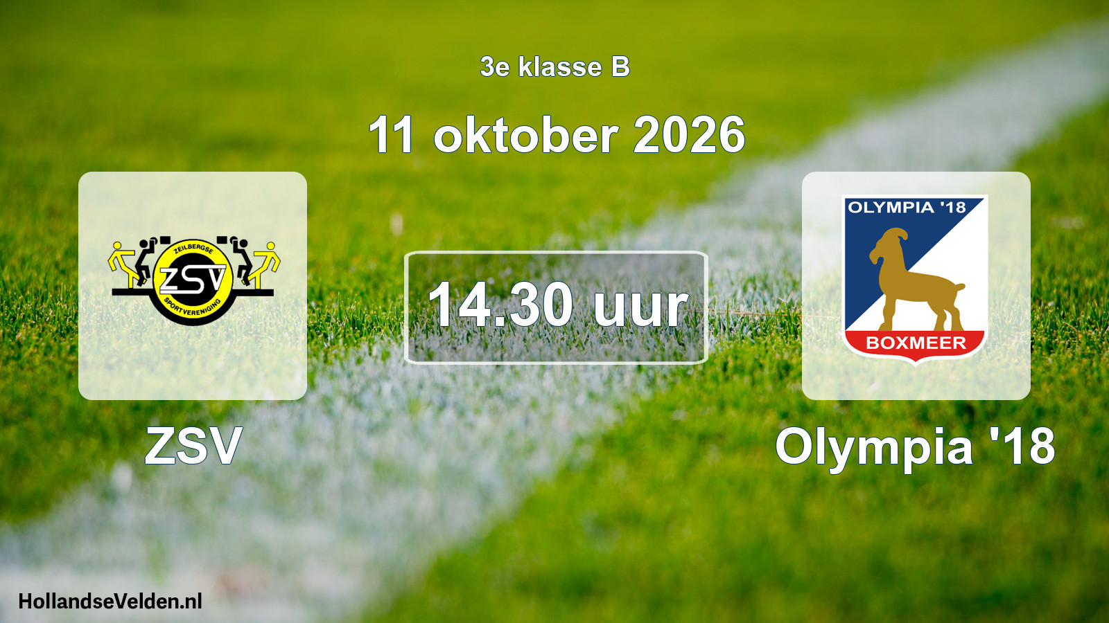Geplande wedstrijd: ZSV - Olympia '18 (11 oktober 2026)