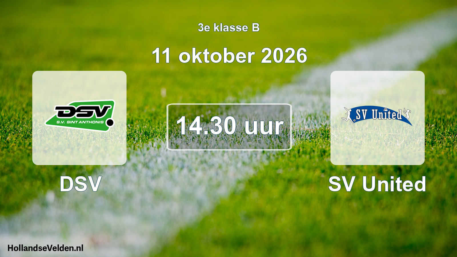 Geplande wedstrijd: DSV - SV United (11 oktober 2026)