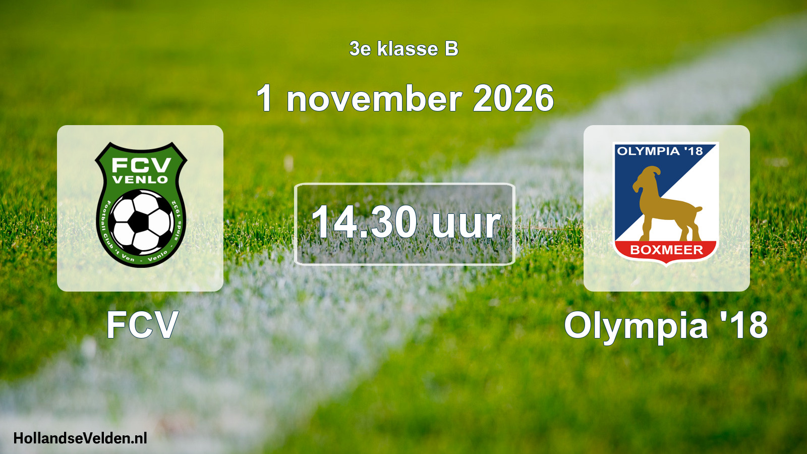 Geplande wedstrijd: FCV - Olympia '18 (1 november 2026)