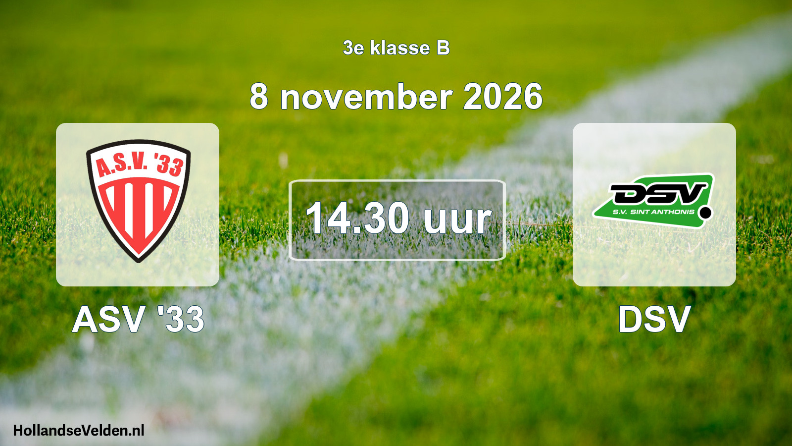 Geplande wedstrijd: ASV '33 - DSV (8 november 2026)