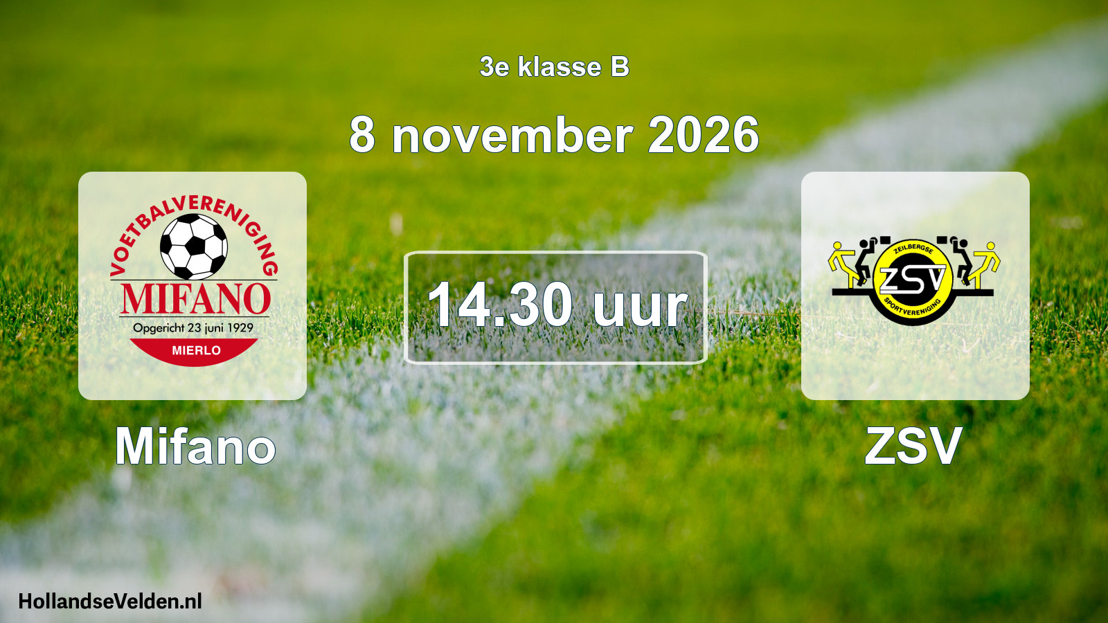 Geplande wedstrijd: Mifano - ZSV (8 november 2026)