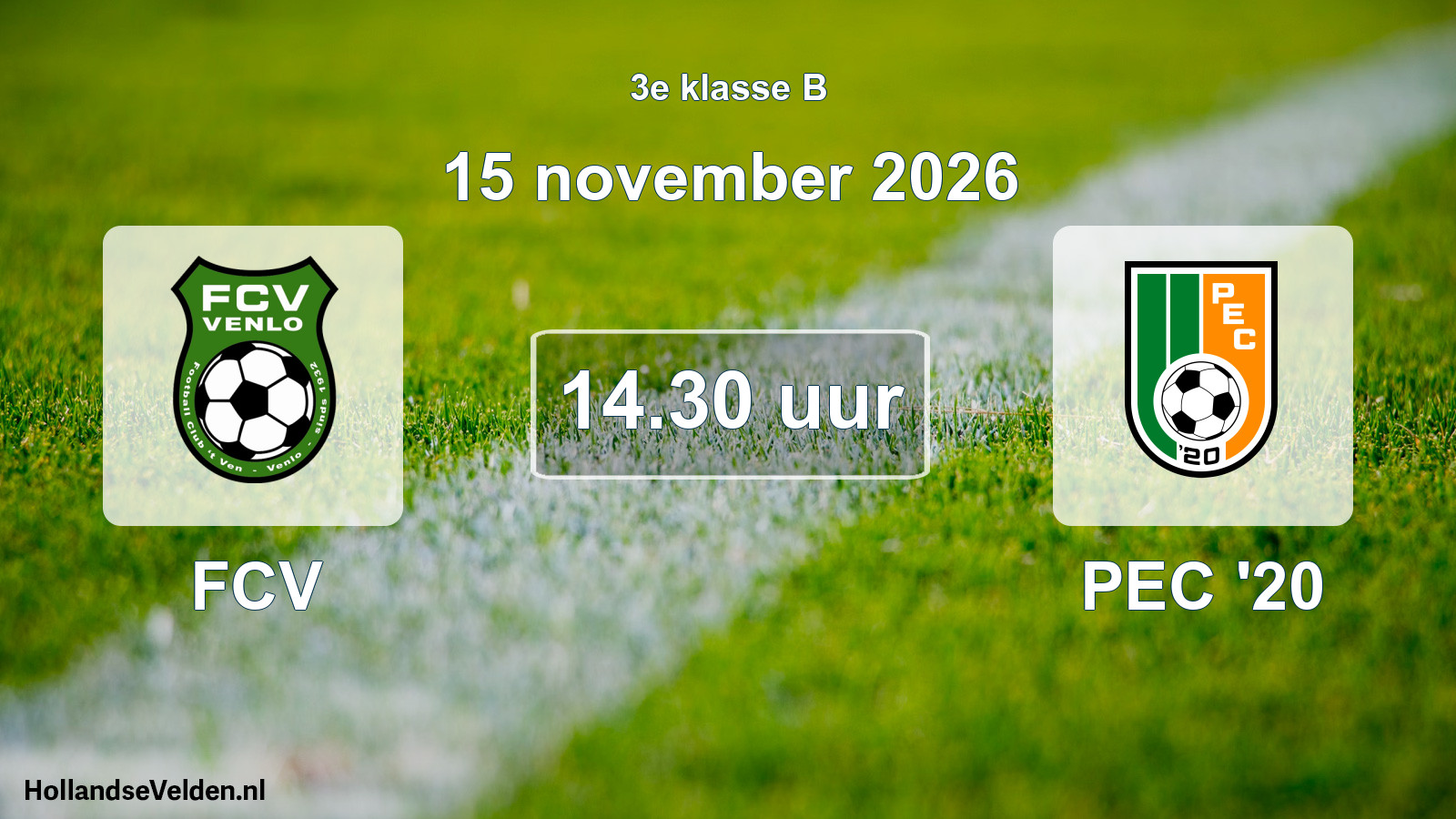 Geplande wedstrijd: FCV - PEC '20 (15 november 2026)