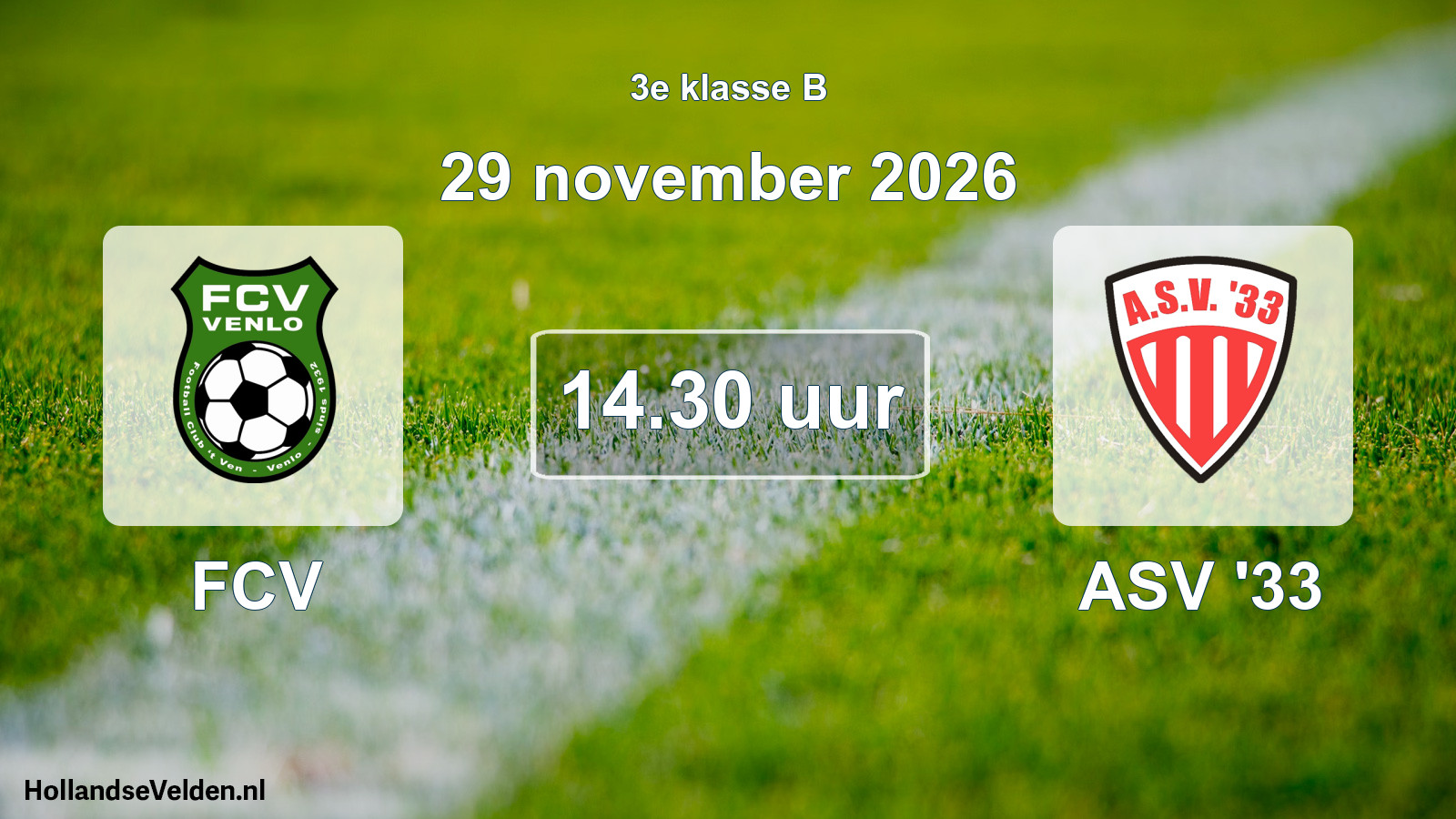 Geplande wedstrijd: FCV - ASV '33 (29 november 2026)