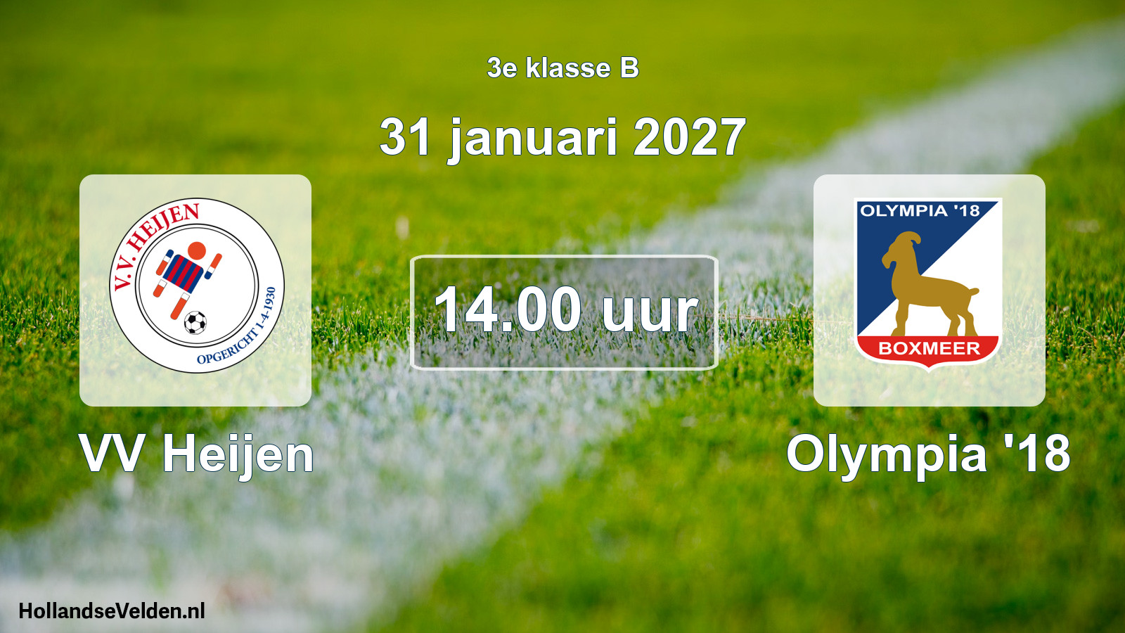 Scheduled Match: VV Heijen - Olympia '18 (31 January 2027)