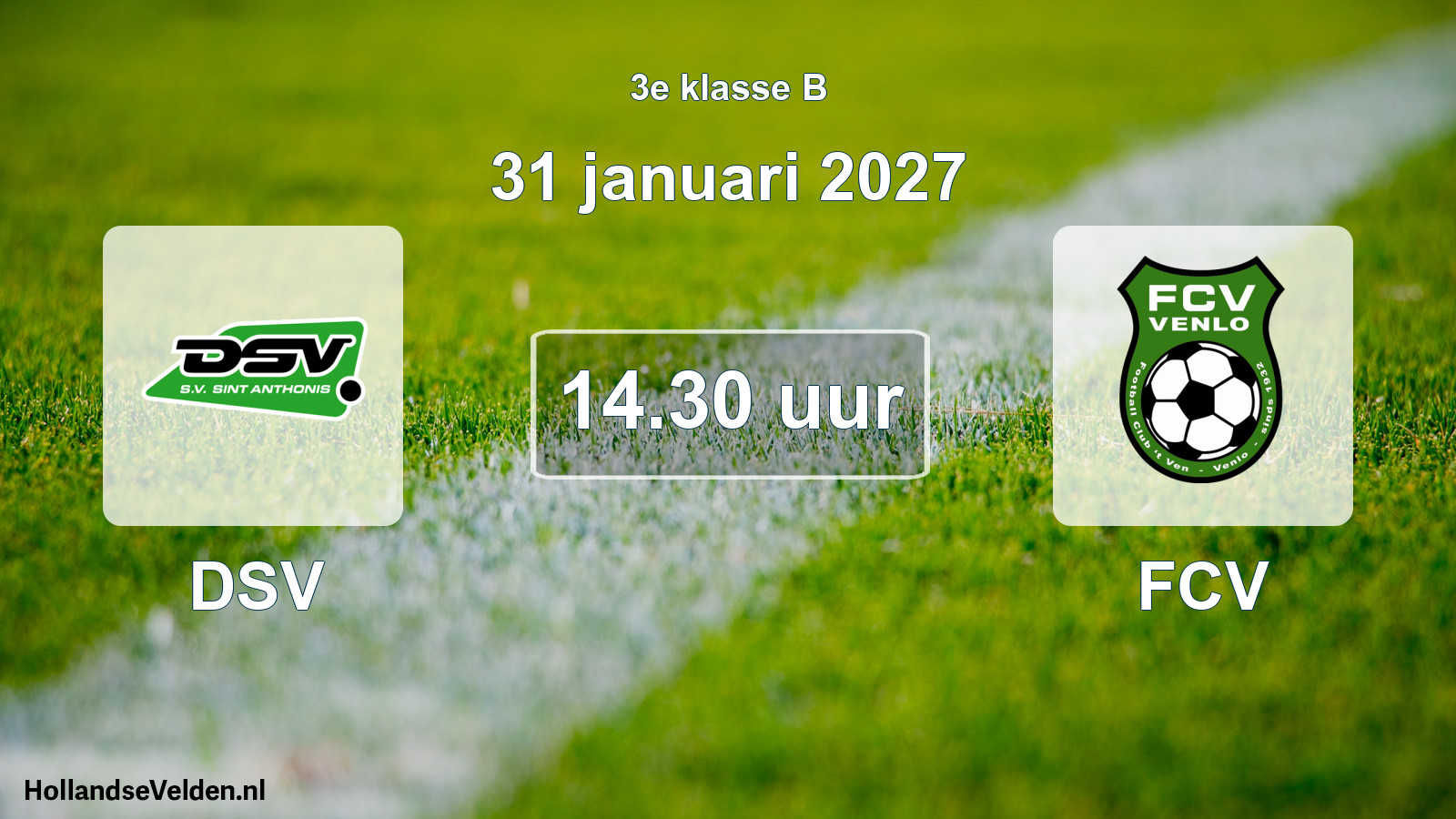 Geplande wedstrijd: DSV - FCV (31 januari 2027)