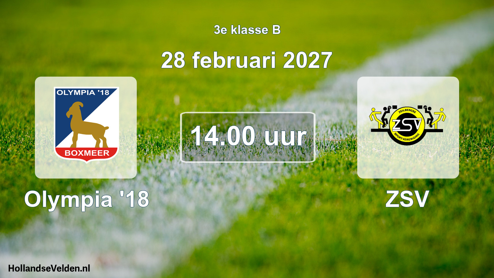 Scheduled Match: Olympia '18 - ZSV (28 February 2027)