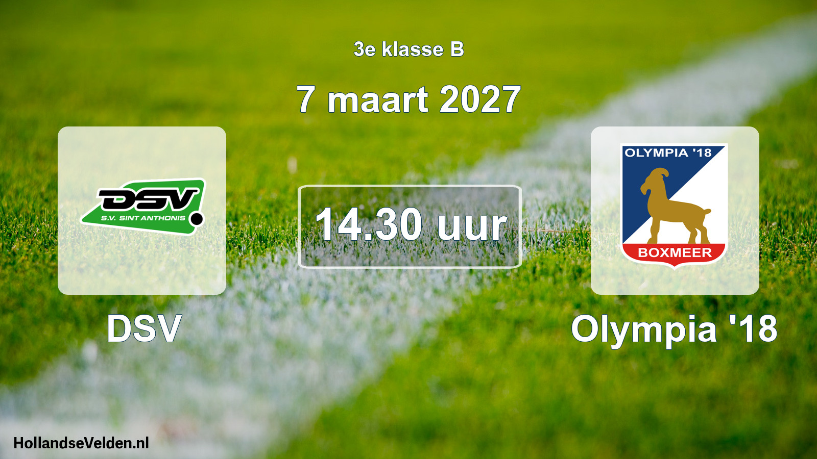 Geplande wedstrijd: DSV - Olympia '18 (7 maart 2027)