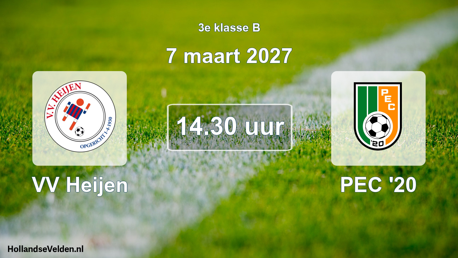 Geplande wedstrijd: VV Heijen - PEC '20 (7 maart 2027)