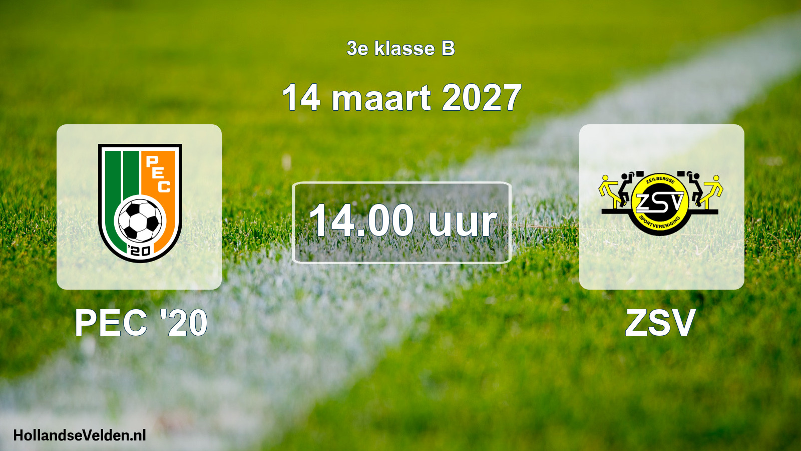 Geplande wedstrijd: PEC '20 - ZSV (14 maart 2027)