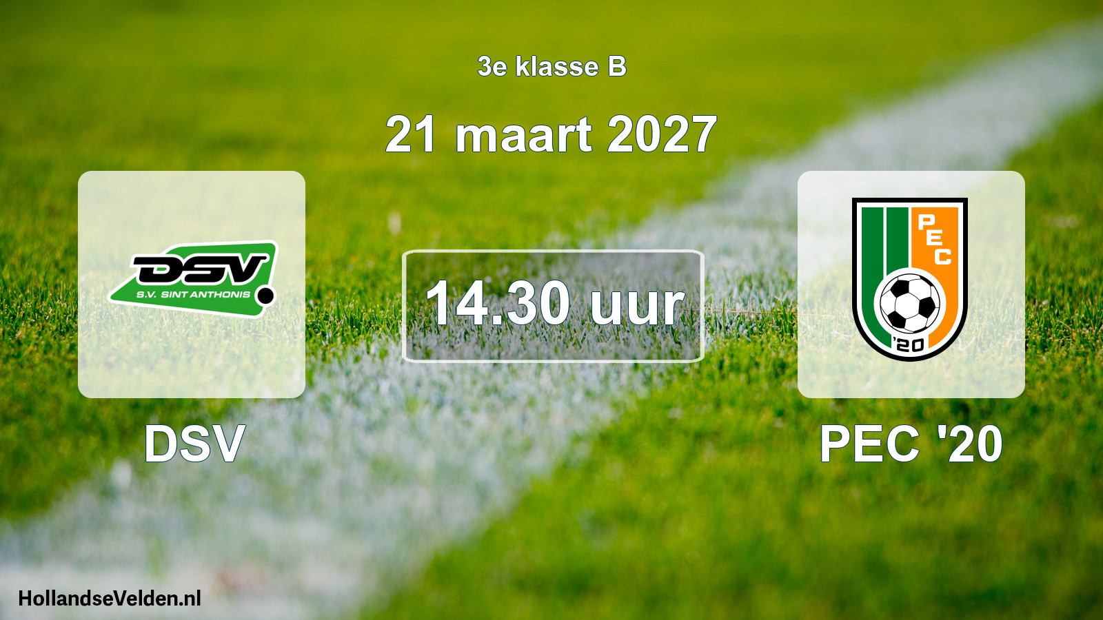 Geplande wedstrijd: DSV - PEC '20 (21 maart 2027)