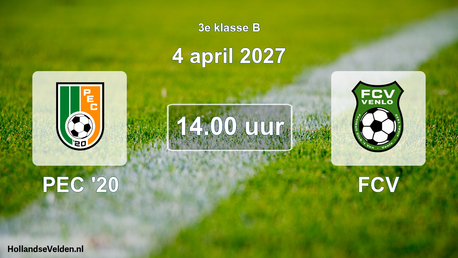 Geplande wedstrijd: PEC '20 - FCV (4 april 2027)