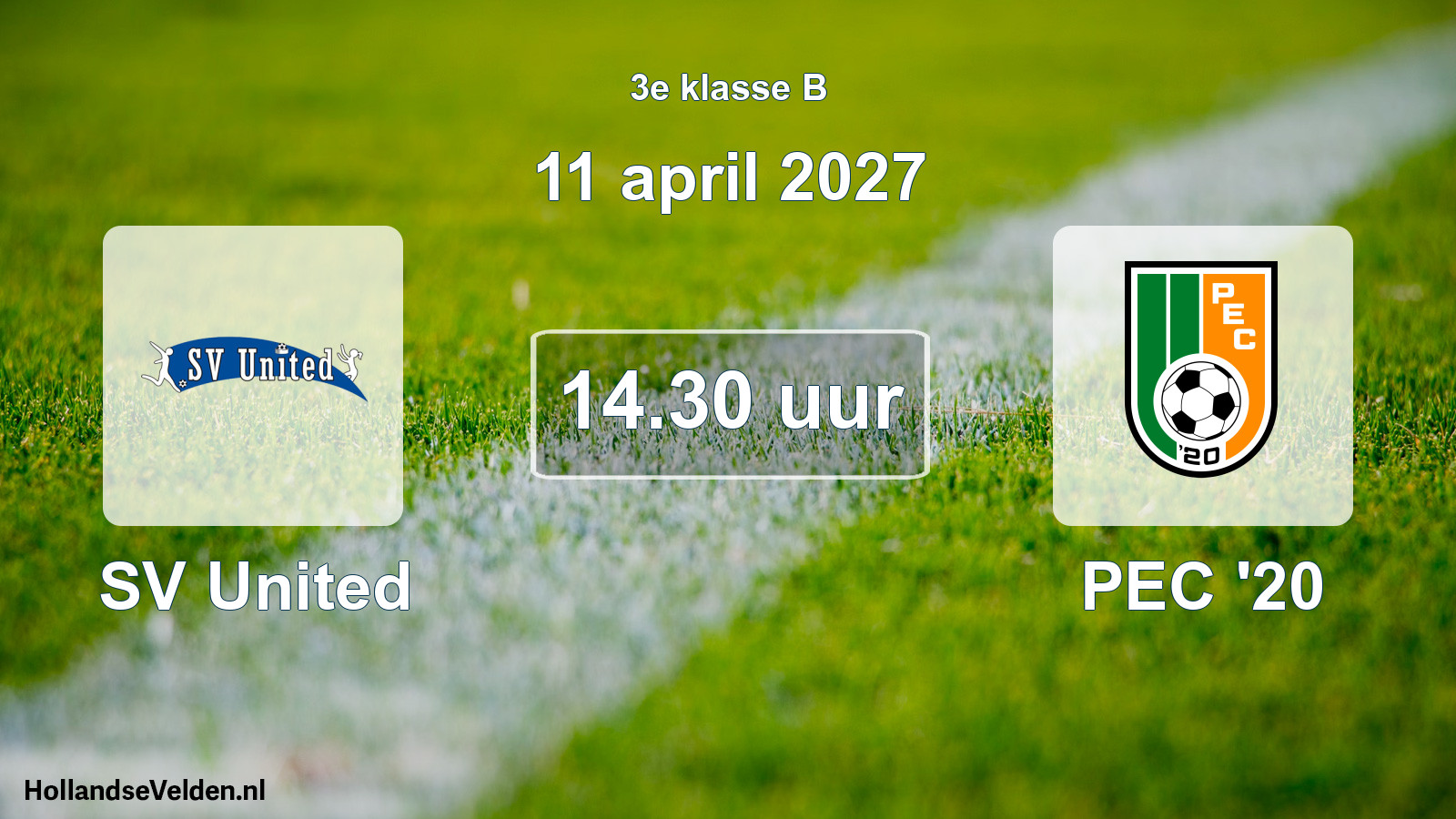 Geplande wedstrijd: SV United - PEC '20 (11 april 2027)