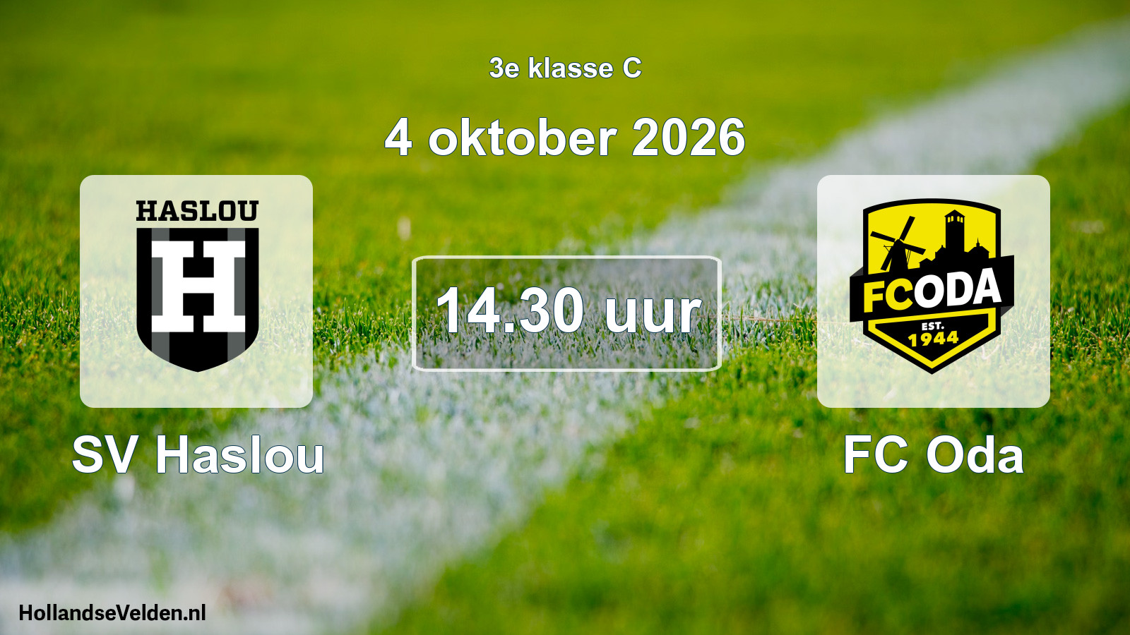 Geplande wedstrijd: SV Haslou - FC Oda (4 oktober 2026)