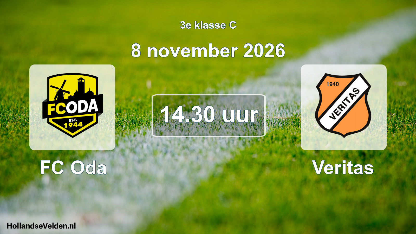 Geplande wedstrijd: FC Oda - Veritas (8 november 2026)