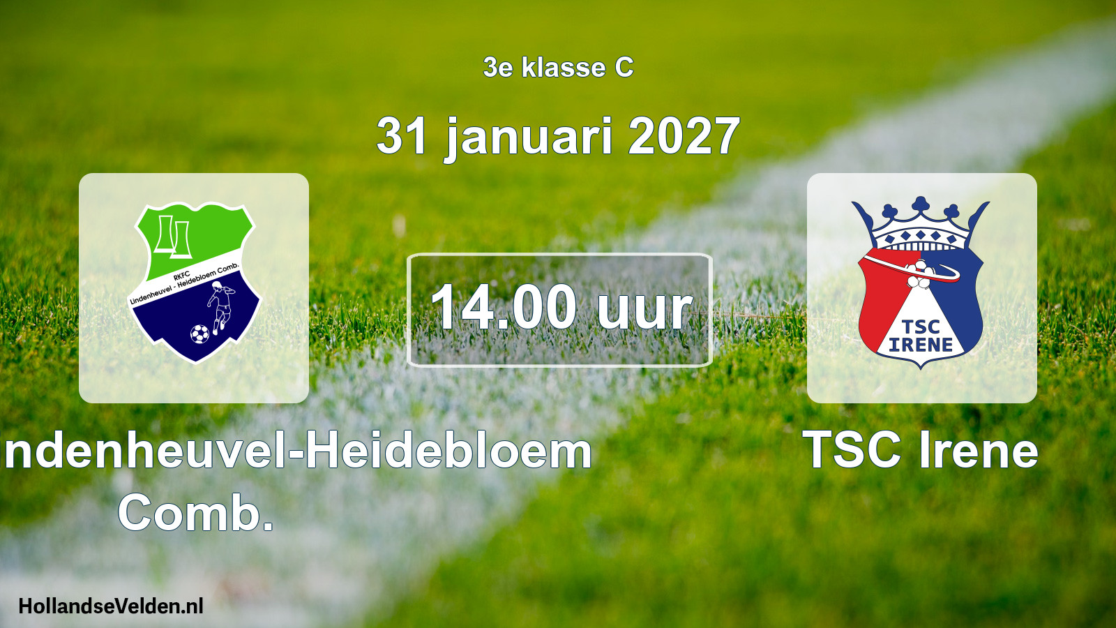 Geplande wedstrijd: RKFC Lindenheuvel-Heidebloem Comb. - TSC Irene (31 januari 2027)