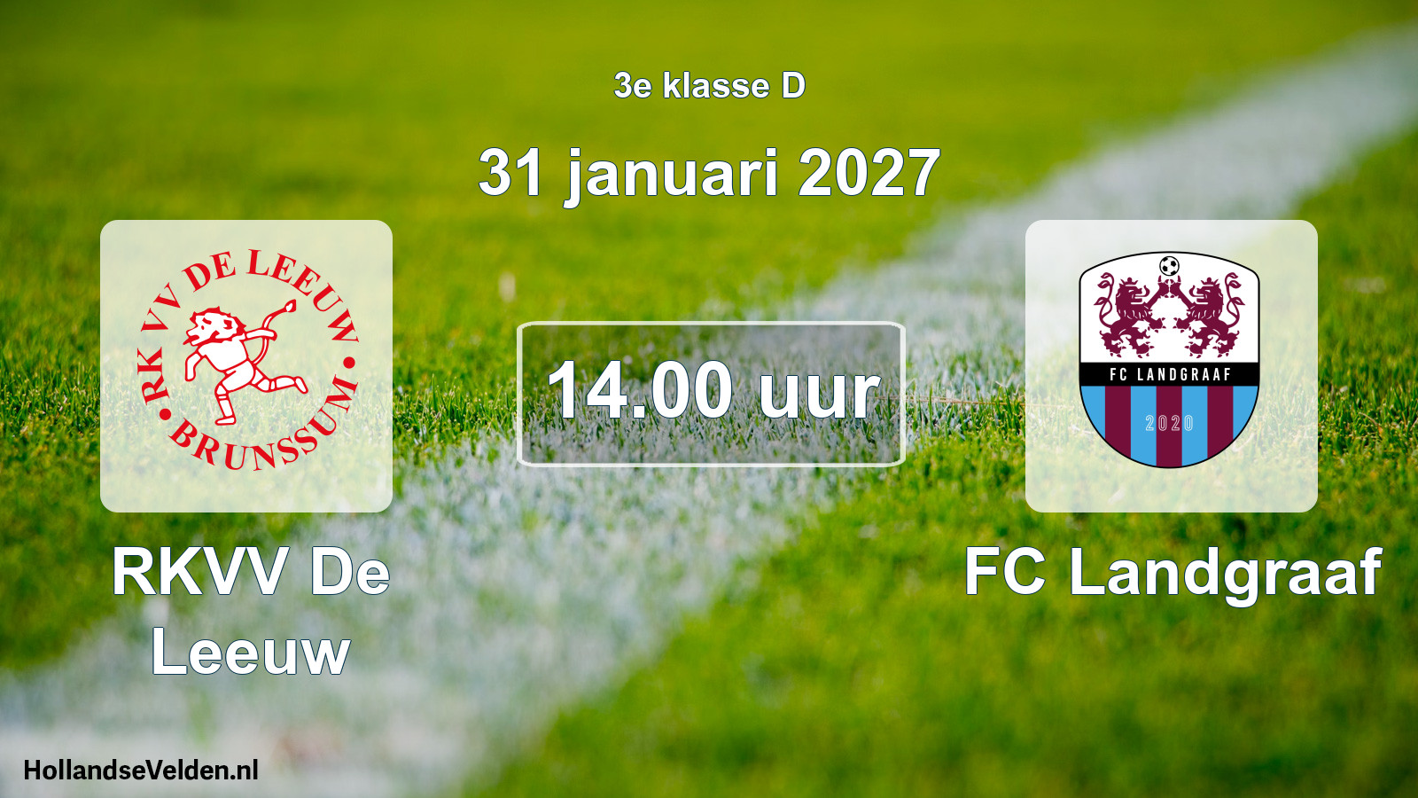 Scheduled Match: RKVV De Leeuw - FC Landgraaf (31 January 2027)