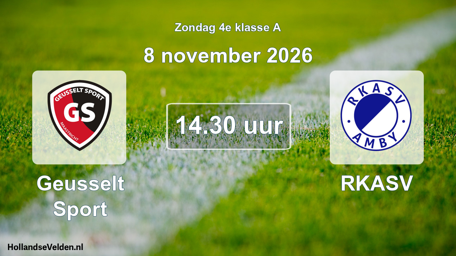 Geplande wedstrijd: Geusselt Sport - RKASV (8 november 2026)