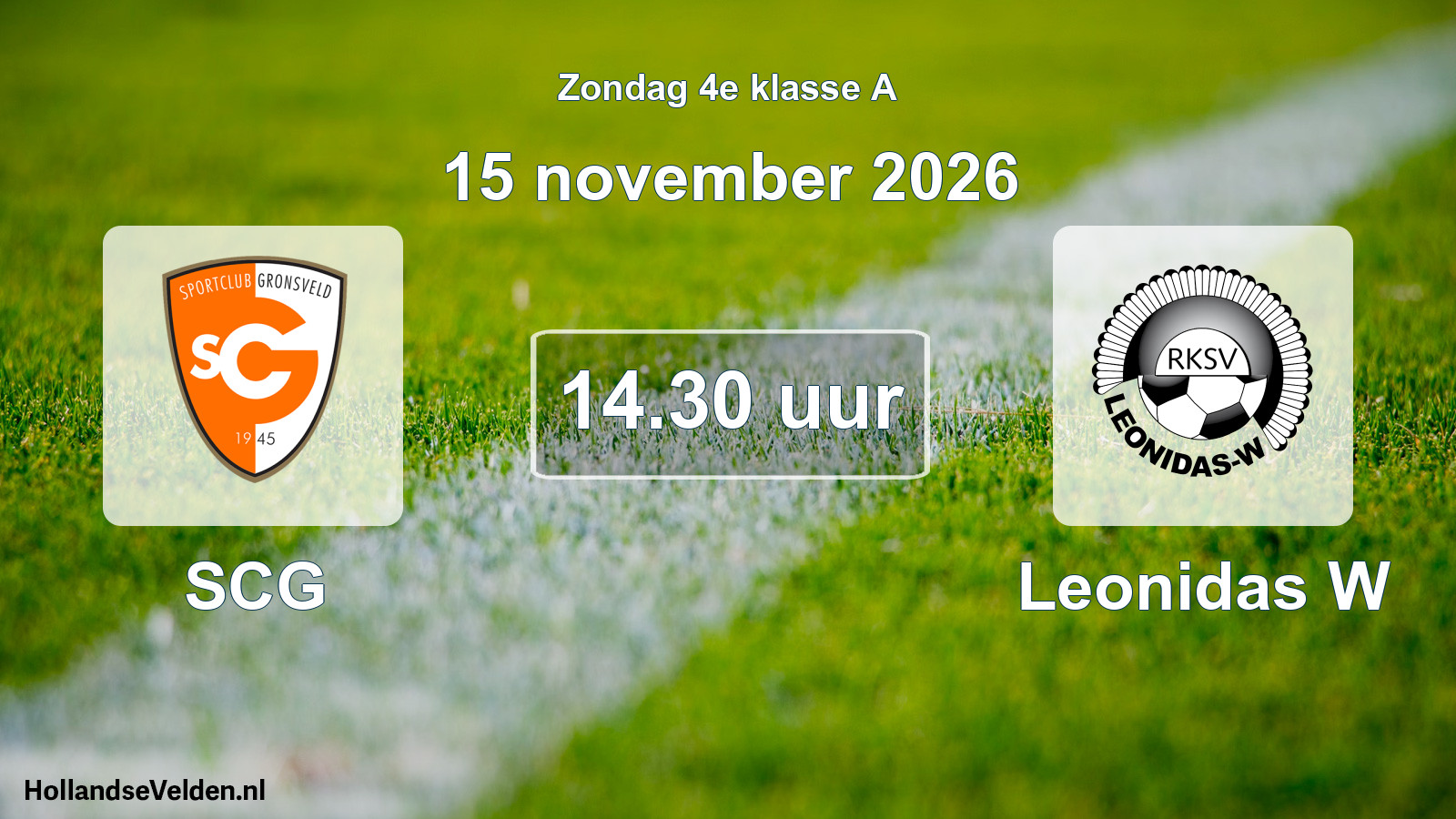 Geplande wedstrijd: SCG - Leonidas W (15 november 2026)