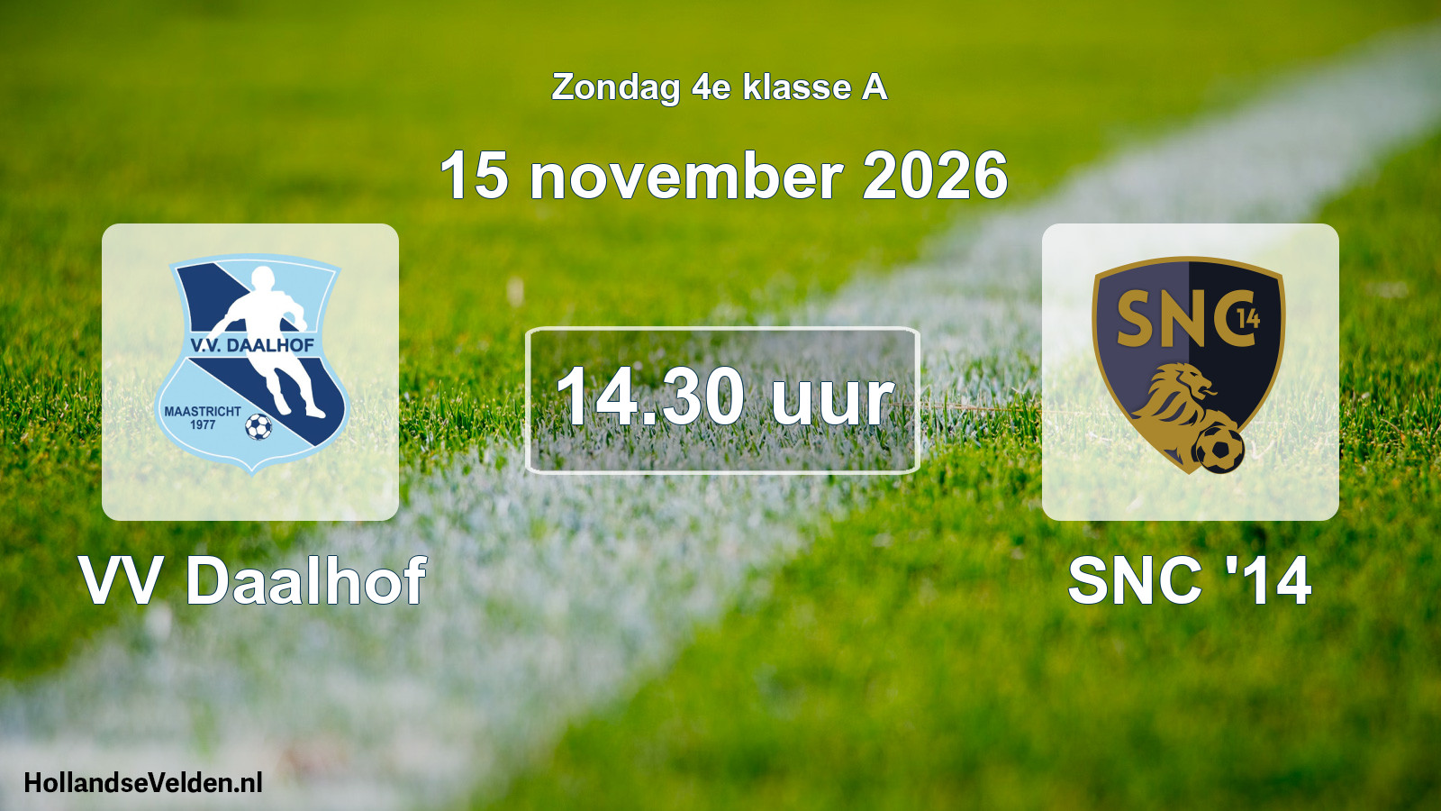 Geplande wedstrijd: VV Daalhof - SNC '14 (15 november 2026)