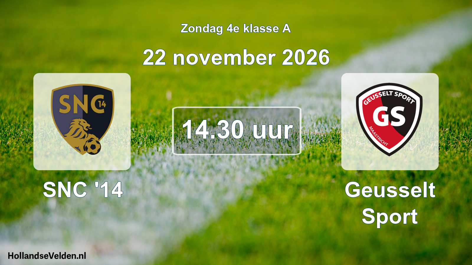 Geplande wedstrijd: SNC '14 - Geusselt Sport (22 november 2026)