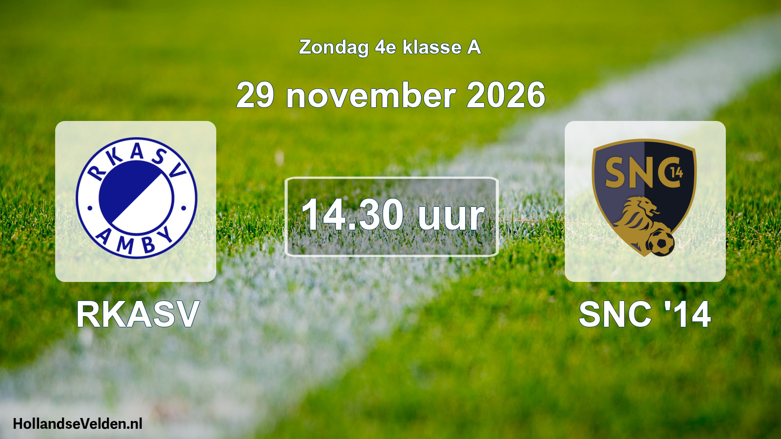 Geplande wedstrijd: RKASV - SNC '14 (29 november 2026)