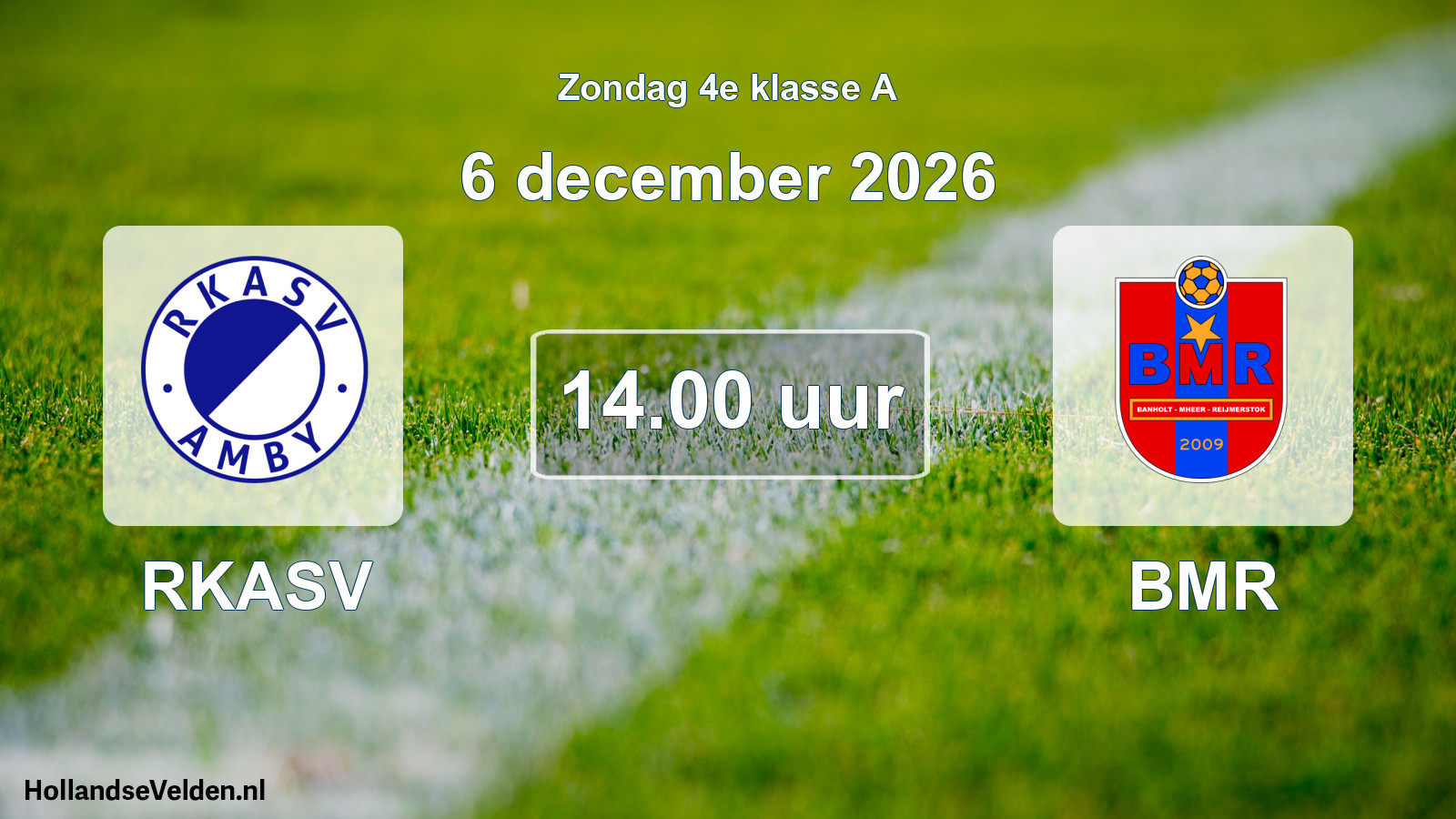 Geplande wedstrijd: RKASV - BMR (6 december 2026)