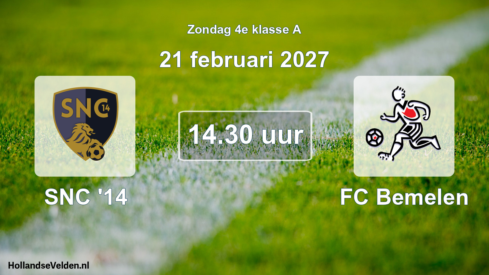 Geplande wedstrijd: SNC '14 - FC Bemelen (21 februari 2027)
