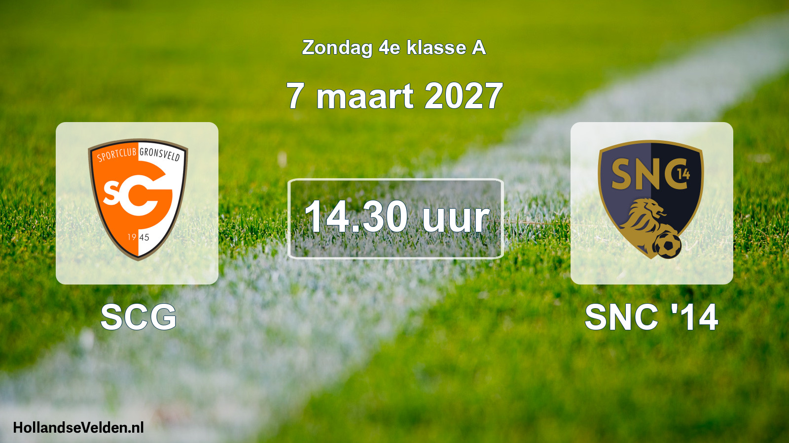 Geplande wedstrijd: SCG - SNC '14 (7 maart 2027)
