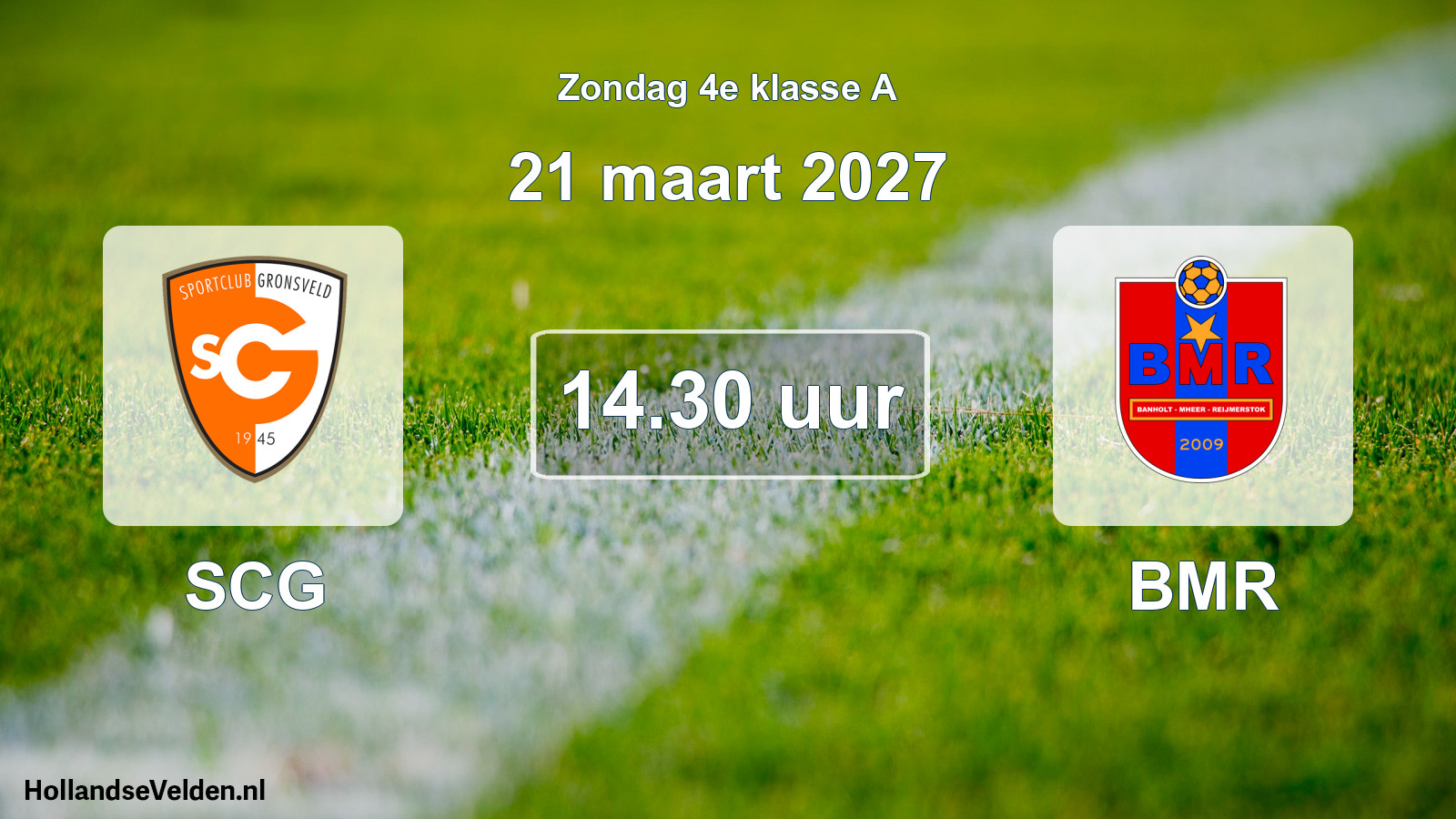 Geplande wedstrijd: SCG - BMR (21 maart 2027)