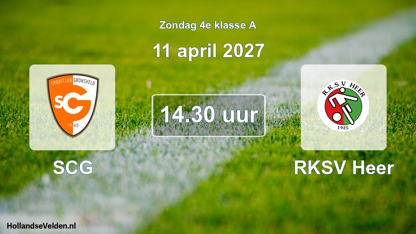 Geplande wedstrijd: SCG - RKSV Heer (11 april 2027)