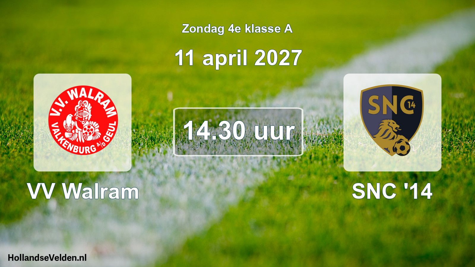 Scheduled Match: VV Walram - SNC '14 (11 April 2027)