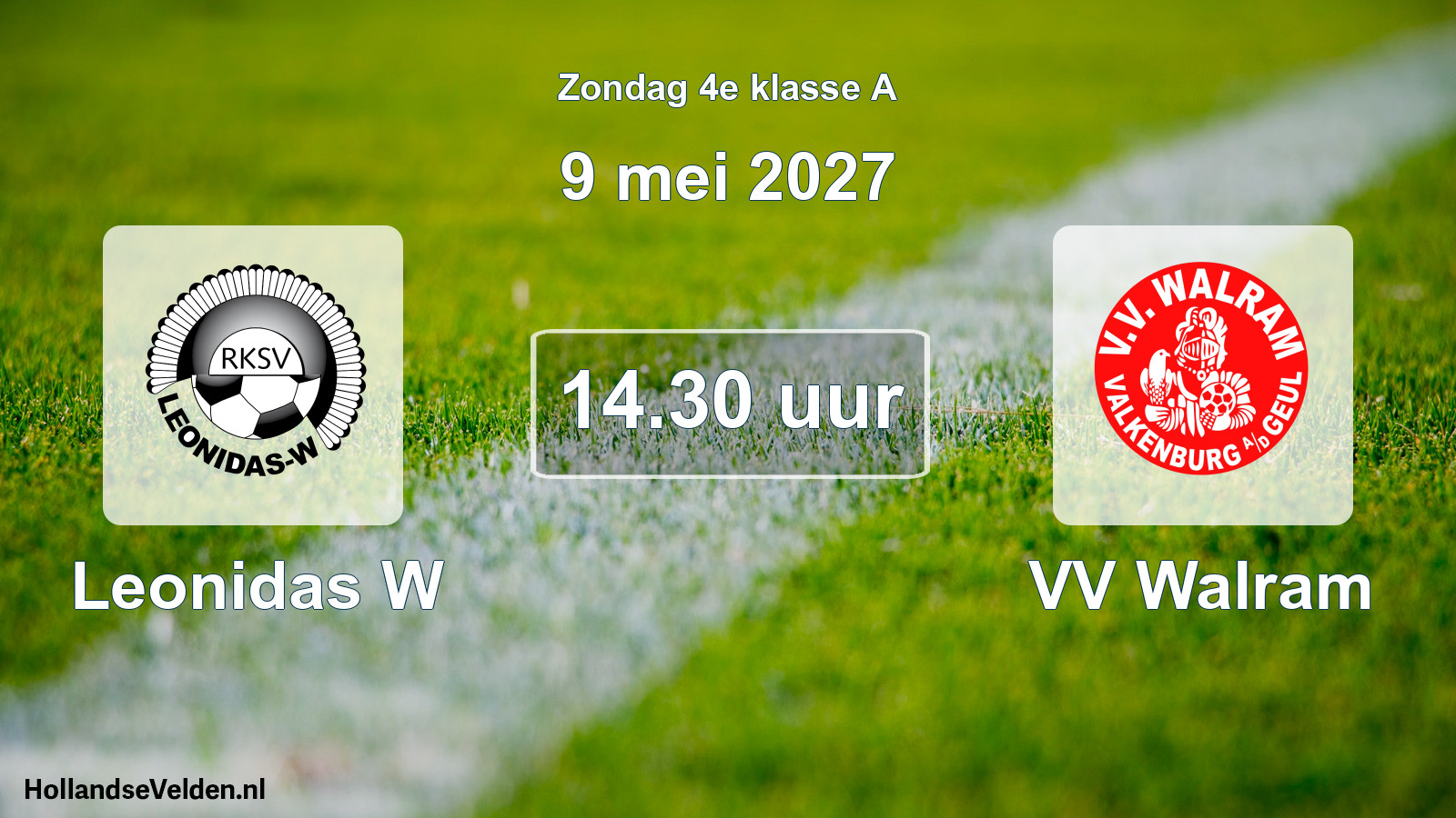 Geplande wedstrijd: Leonidas W - VV Walram (9 mei 2027)