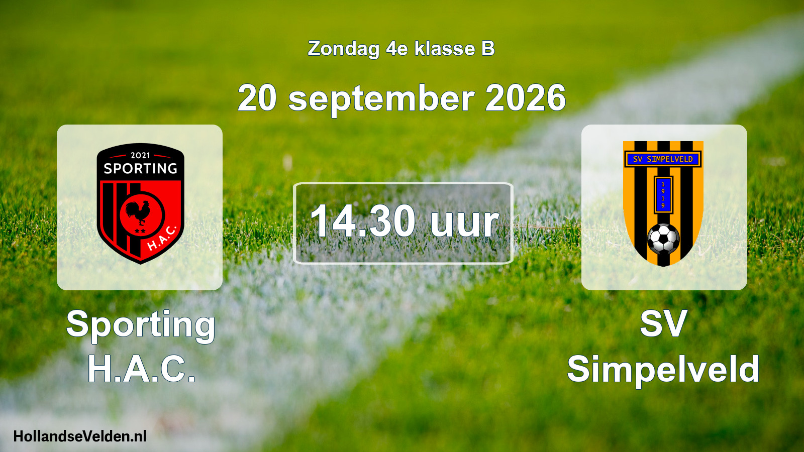 Geplande wedstrijd: Sporting H.A.C. - SV Simpelveld (20 september 2026)