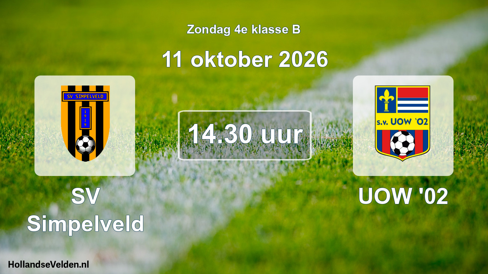 Geplande wedstrijd: SV Simpelveld - UOW '02 (11 oktober 2026)