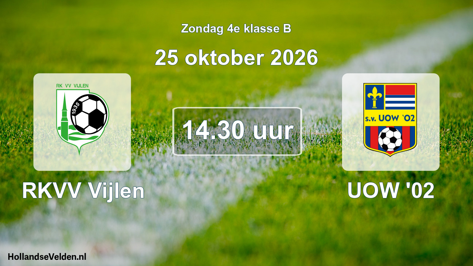 Geplande wedstrijd: RKVV Vijlen - UOW '02 (25 oktober 2026)