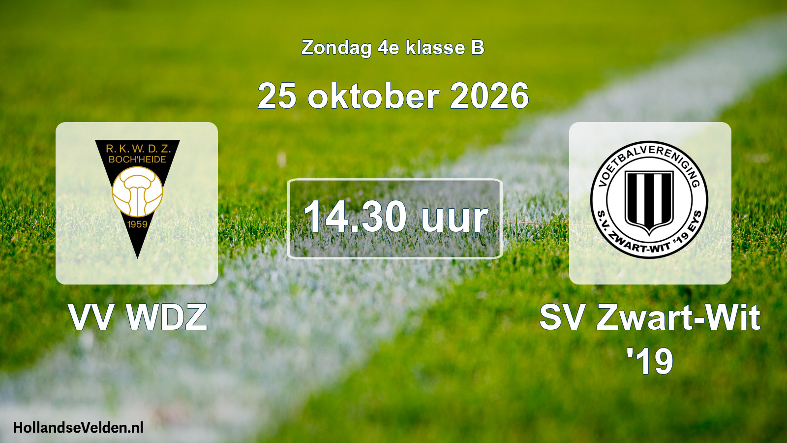 Scheduled Match: VV WDZ - SV Zwart-Wit '19 (25 October 2026)