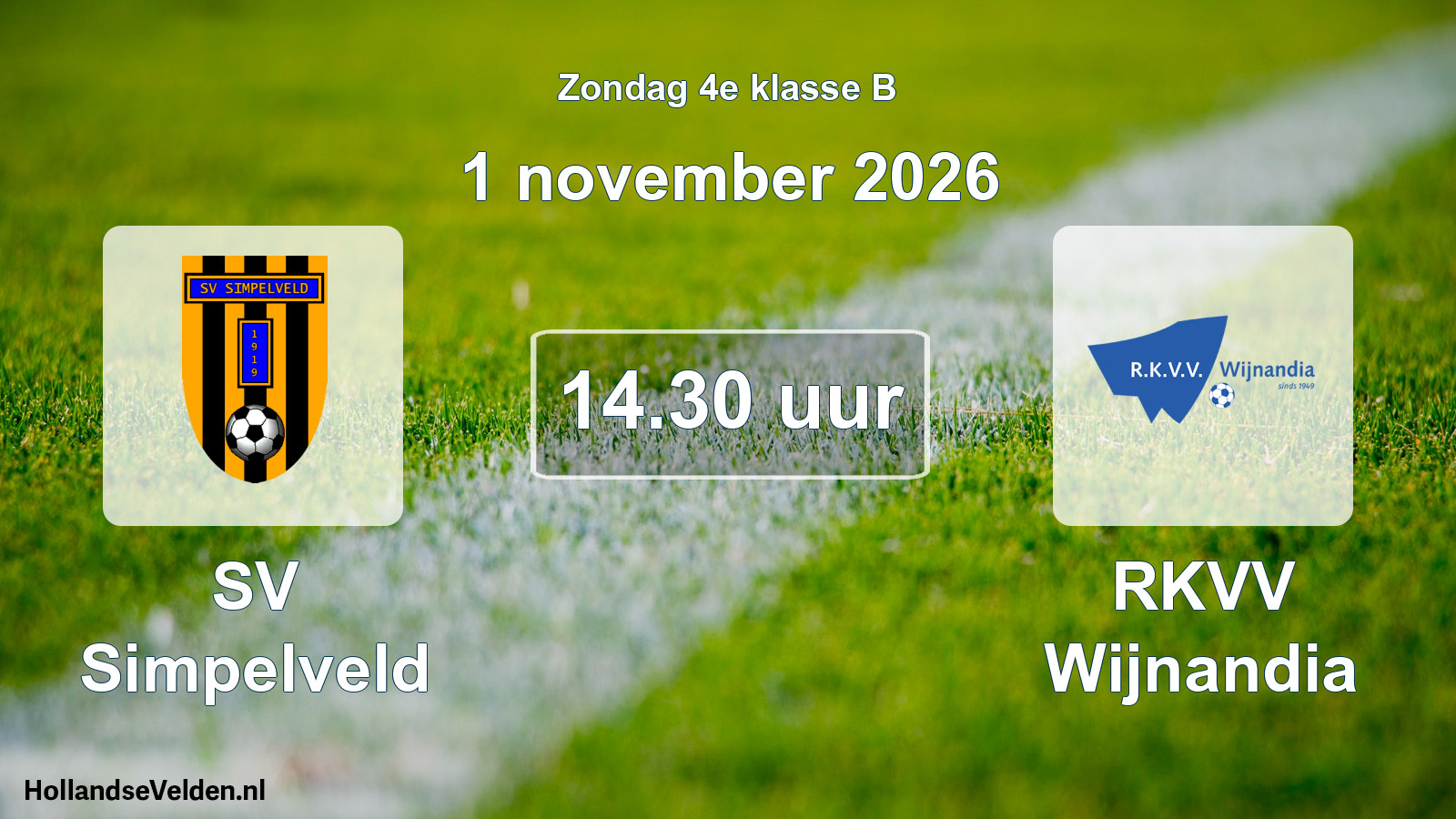 Geplande wedstrijd: SV Simpelveld - RKVV Wijnandia (1 november 2026)