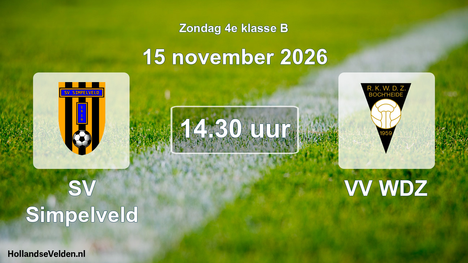 Geplande wedstrijd: SV Simpelveld - VV WDZ (15 november 2026)