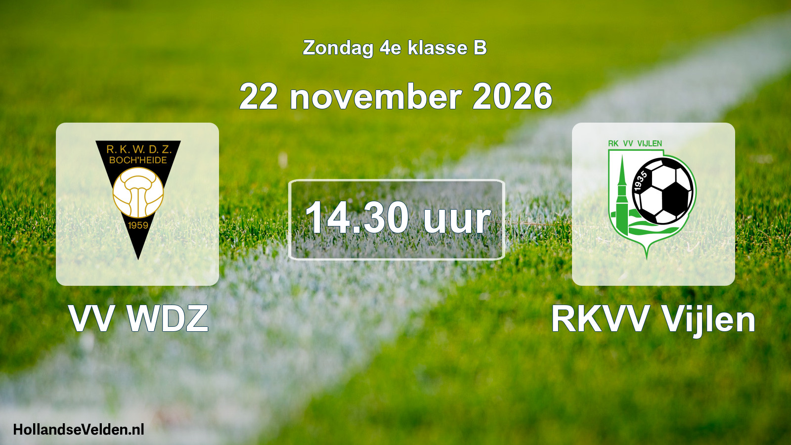 Geplande wedstrijd: VV WDZ - RKVV Vijlen (22 november 2026)