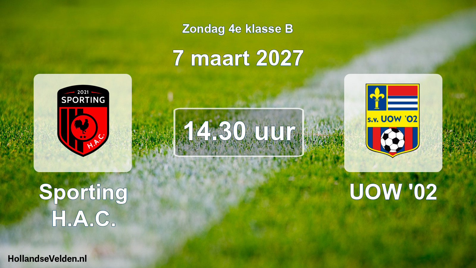 Geplande wedstrijd: Sporting H.A.C. - UOW '02 (7 maart 2027)