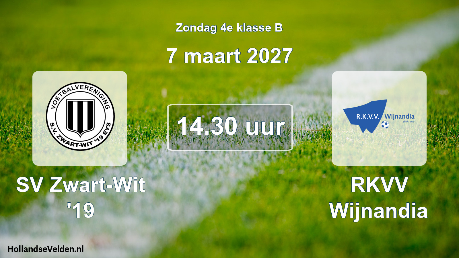 Geplande wedstrijd: SV Zwart-Wit '19 - RKVV Wijnandia (7 maart 2027)